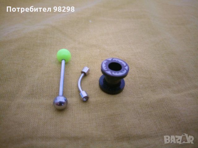 Пиърсинг за език вежда, флеш 6 мм, висулки, обеци, значки, фиби всичко общо 15 лв, снимка 2 - Други - 35158022