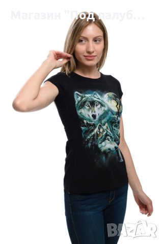 Нова дамска тениска с дигитален печат Вълци, пълнолуние, Серия вълци, снимка 5 - Тениски - 29463623