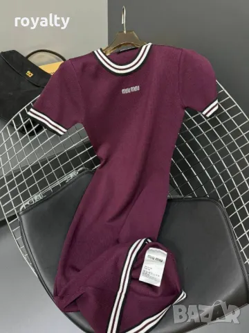 Miu Miu бордо дамска рокля , снимка 3 - Рокли - 49582345