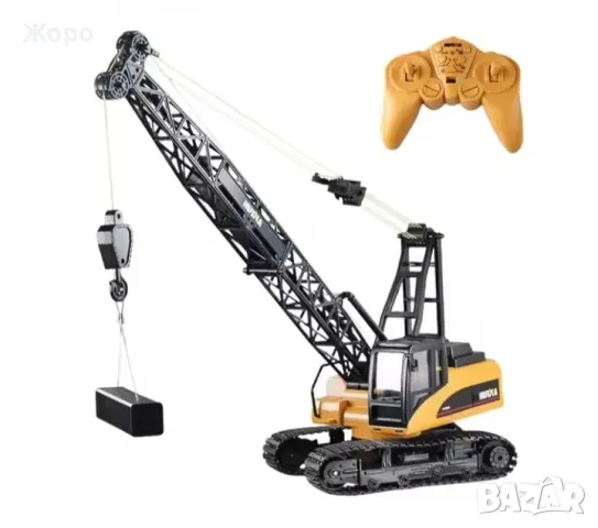 КАМИОН БАГЕР С КРАН С ДИСТАНЦИОННО УПРАВЛЕНИЕ С ЗВУК И СВЕТЛИНА 20041, снимка 4 - Коли, камиони, мотори, писти - 47684634