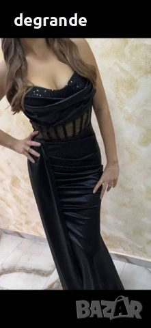 Сатенена дамска рокля в три цвята.Черна Бежава и Циклама, снимка 2 - Рокли - 51153010