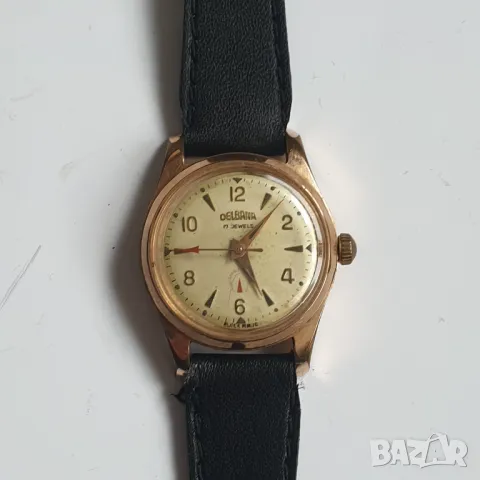 Старинен швейцарски дамски позлатен часовник " Delbana", снимка 3 - Антикварни и старинни предмети - 48962532