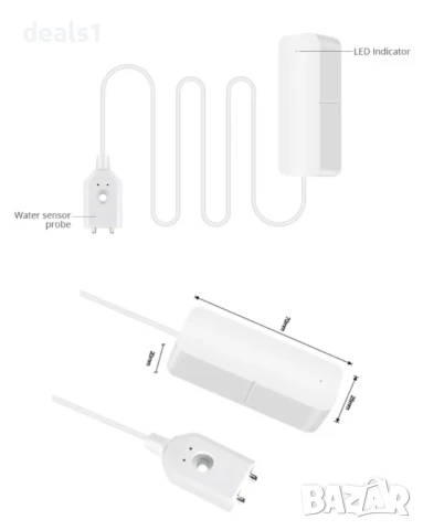 ONENUO Tuya Смарт Zigbee Сензор за изтичане на вода Детектор за течове и наводнения , снимка 4 - Друга електроника - 51016809