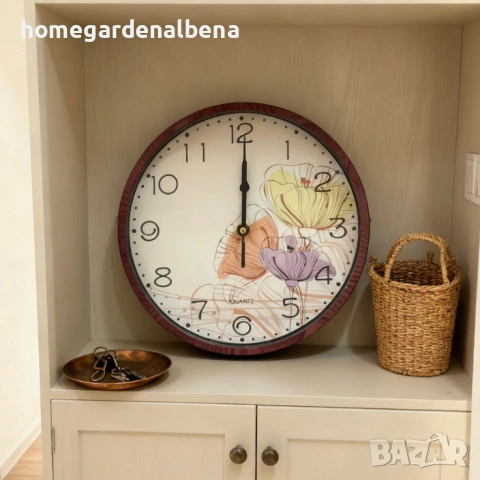 Home&Garden Albena – Стенен часовник Ø 25 см, стилен и практичен