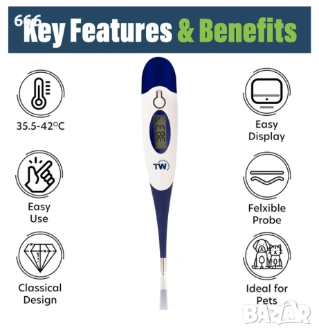 Цифров термометър за домашни любимци, снимка 7 - Други стоки за животни - 54013261