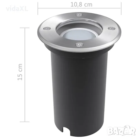 vidaXL Градински LED лампи за вграждане в земя, 3 бр, кръгли, снимка 7 - Външни лампи - 56147522