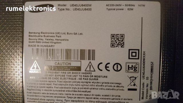 SAMSUNG UE40JU6400W на части, снимка 2 - Части и Платки - 32180206
