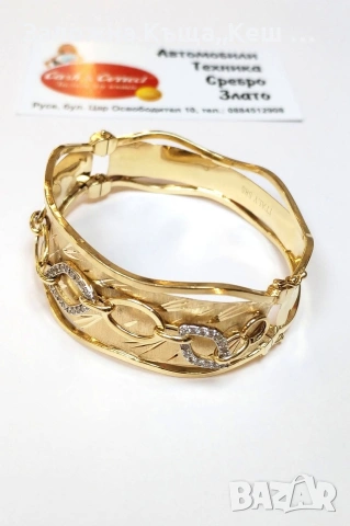 Златна дамска гривна 14К.Тегло 17.00 гр.Цена 1411 € (2759.68 лв.), снимка 2 - Гривни - 53228992