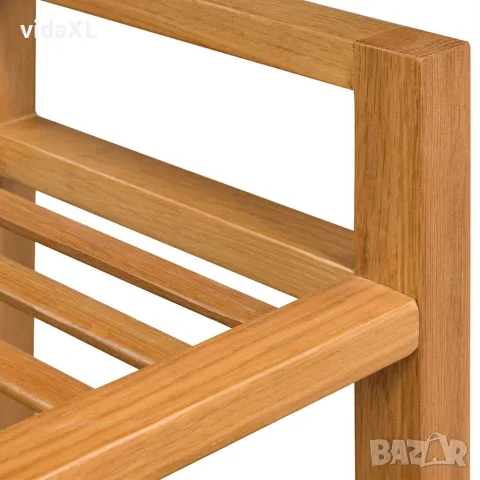 vidaXL Поставка за обувки с 2 рафта, 50x27x40 см, дъбов масив, снимка 3 - Ракли - 56146433