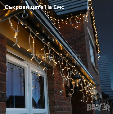 12метра Висящи Коледни Лампи Външен Монтаж Кръгла Букса /Водоустойчиви  Студена Бяла / Топла Бяла (Ж, снимка 2 - Други - 52434898