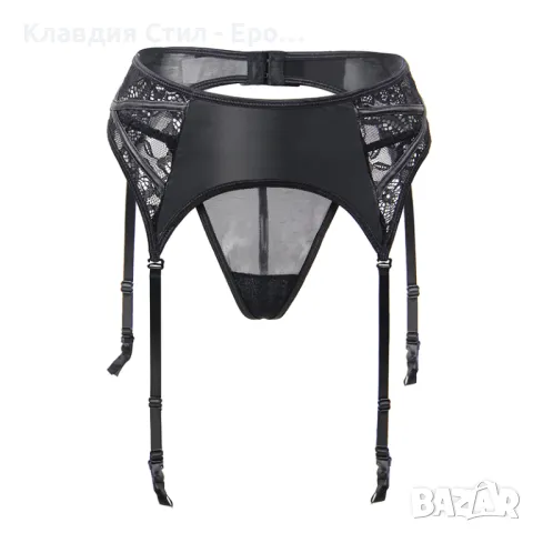 🎀 Ефектен колан за жартиери с кожа и дантела, с прашка , снимка 5 - Бельо - 47607883