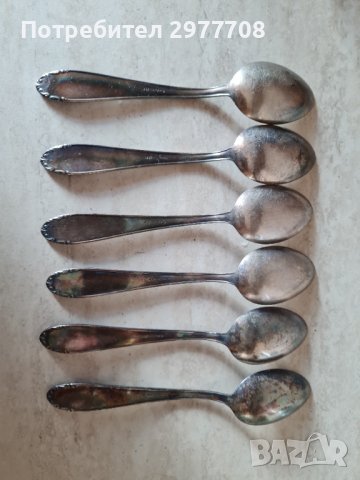 6 бр. сребърни лъжици 1900-1940г, снимка 4 - Други ценни предмети - 36923504