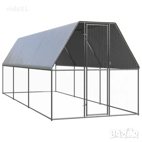 vidaXL Външна клетка за пилета, 2x6x2 м, поцинкована стомана（SKU: 3154372）