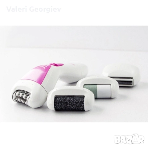 Уред за красота 4 в 1 приставки за обезкосмяване, тример, полиране на пети, снимка 6 - Тримери - 52418012