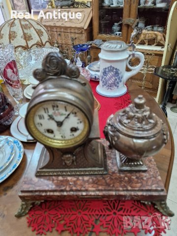 Красив антикварен френски каминен часовник , снимка 6 - Антикварни и старинни предмети - 42685578