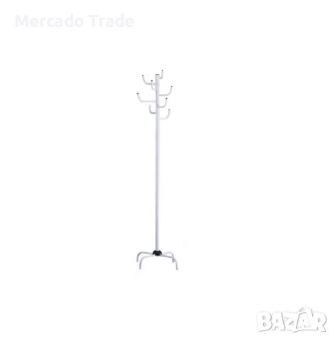 Закачалка Mercado Trade, За дрехи, Настолна, Метал, Бял
