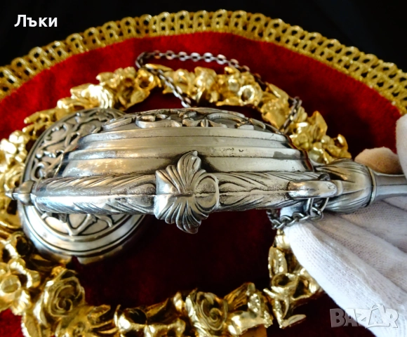 Калаена барутница Адам и Ева,калаена сватба. , снимка 10 - Антикварни и старинни предмети - 52777010