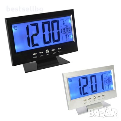 Електронен настолен светещ часовник дигитален термометър за стая бюро, снимка 2 - Други - 29181927