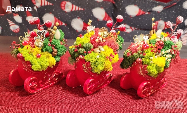 Коледни кашпи със скандинавски мъх , снимка 10 - Коледни подаръци - 52888394