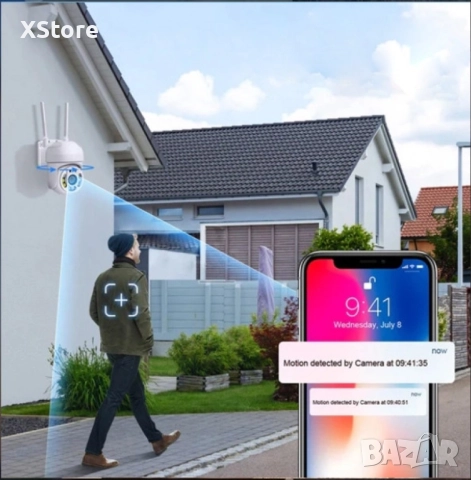 Wi Fi Камера 1080P с връзка за PC, IOS, Android и нощен запис - Резолюция: 2 MPX, снимка 6 - IP камери - 47994493