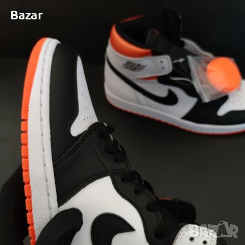 Nike Air Jordan 1 High Electro Orange Размер 42 Номер Нови Оригинални Обувки Кецове Мъжки Дамски Бял, снимка 10 - Кецове - 38584748