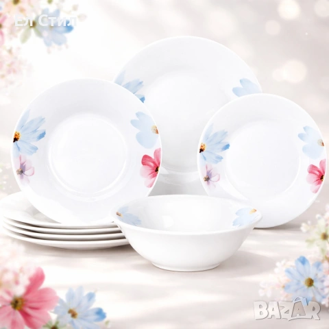 Комплект чинии 24 части с елегантен флорален дизайн – Лекота и стил за всяка трапеза, снимка 11 - Прибори за хранене, готвене и сервиране - 53309408