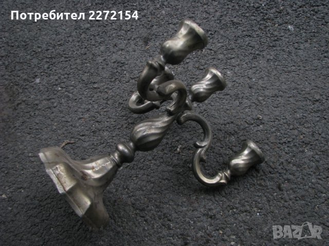 Масивен свещник, снимка 4 - Антикварни и старинни предмети - 31780124