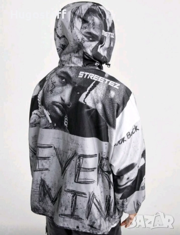 Ново яке овърсайз худи суитчър Водоустойчива ветровка качулка Л, снимка 2 - Якета - 51777950