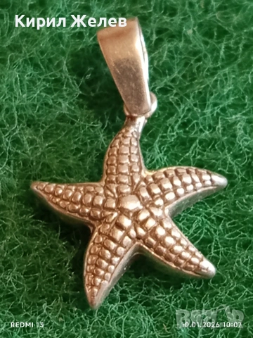Сребърна висулка МОРСКА ЗВЕЗДА символика възтановяване,изцеление устойчивост и вътрешна сила 40782, снимка 3 - Колиета, медальони, синджири - 53051274