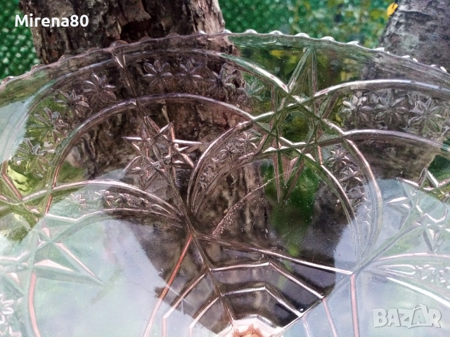 Фруктиера розово стъкло, снимка 4 - Чинии - 52274259