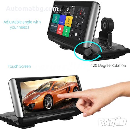 Видеорегистратор Automat, ANDROID 5.1, GPS, черен, две камери, 8 инча, снимка 7 - Аксесоари и консумативи - 31568087