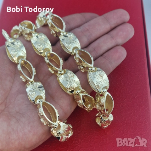 Ланец „Versace Oval Gold“ – 14К позлата