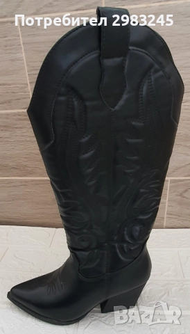 Дамски черни ботуши , снимка 8 - Дамски ботуши - 52702302