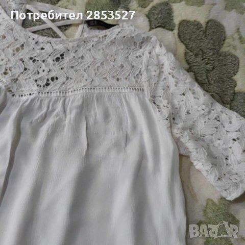 ZARA Бяла Тениска, снимка 5 - Тениски - 42375165