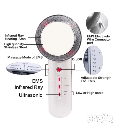 Ултразвуков уред 3 в 1, кавитация, целулит, отслабване, масаж, снимка 4 - Козметични уреди - 52062234