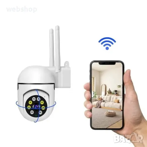 ПРОМО!! Камера за наблюдение с WiFi PTZ, за открито, цветно нощно виждане, детекция на движение, снимка 4 - IP камери - 49151399