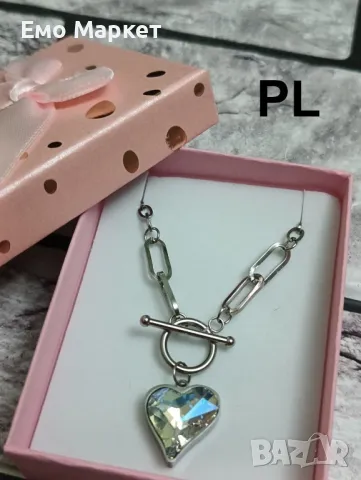 Масивно колие от неръждаема стомана с голям циркони сърце + подаръчна кутия, снимка 6 - Колиета, медальони, синджири - 49245080