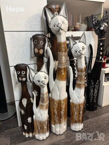 Котки от дърво , снимка 6 - Статуетки - 36372357