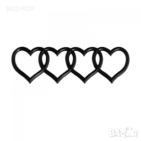 Емблема за Audi / Ауди четири сърца - Black Mate, снимка 2 - Аксесоари и консумативи - 36514373