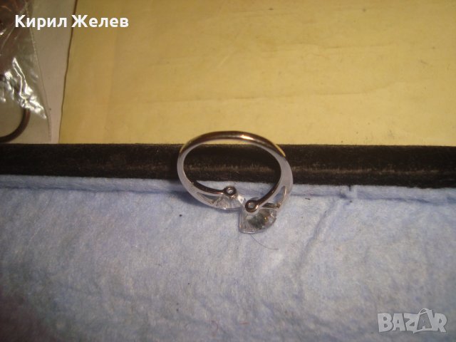 РОМАНТИЧЕН АРТ ПРЪСТЕН от БЛАГОРОДНА СТОМАНА с 2 ВЪРТЯЩИ се СЪРЦЕВИДНО ФАСЕТИРАНИ ЦИРКОНА 27780, снимка 9 - Пръстени - 37513969