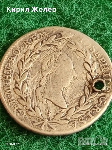 Сребърна монета 20 кройцера 1786г. Йозеф втори Австрия за КОЛЕКЦИЯ 52918, снимка 2 - Нумизматика и бонистика - 53094204