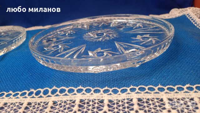 Два кристални подноса за торта еднакви, снимка 6 - Други - 42460528