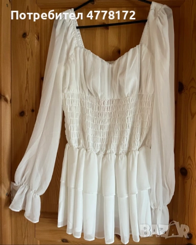 Кокетна бяла рокля, снимка 3 - Рокли - 53984739