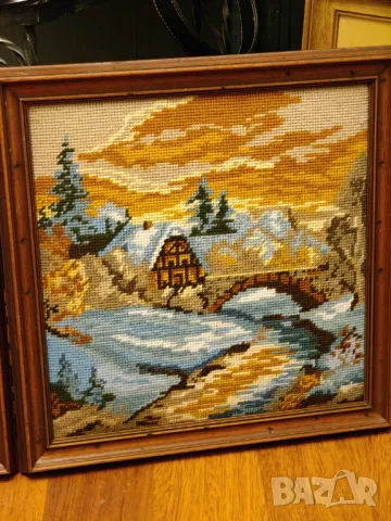 Лот гоблени масивни дървени рамки, снимка 5 - Гоблени - 48325483