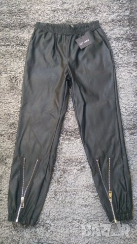 Кожен панталон в черен цвят с цип отпред, снимка 10 - Панталони - 31016263