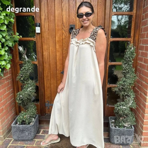 Дълга Дамска Рокля в бяло и черно