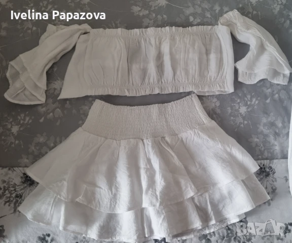 Сладък летен сет кроп топ и пола, снимка 2 - Комплекти - 50648413