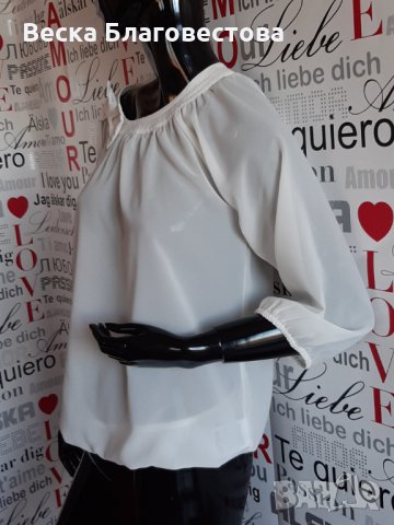 Бяла блузка, снимка 4 - Блузи с дълъг ръкав и пуловери - 29325630