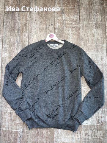 Нова спортна памучна памук сива блуза BALENCIAGA  Balenciaga  , снимка 8 - Блузи с дълъг ръкав и пуловери - 42780494