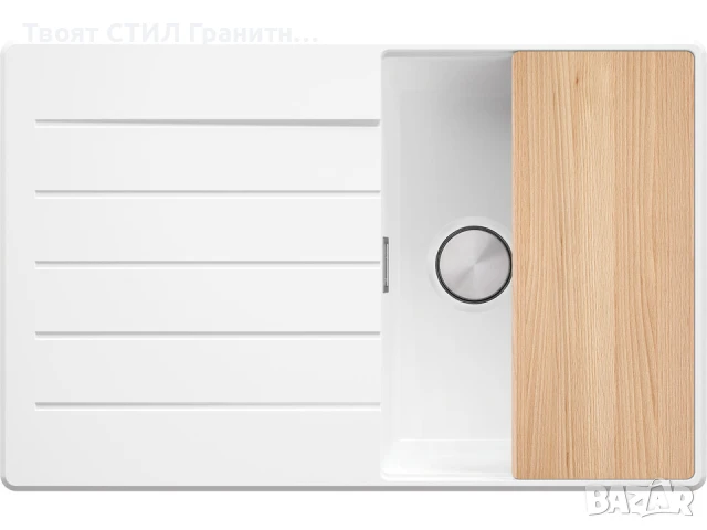 Бяла кухненска гранитна мивка Копенхаген 780х500 Top 45, снимка 8 - Мивки - 51139994